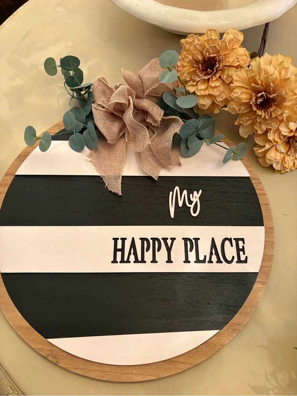 Striped Round Wall Sign 